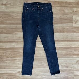 Gap True Skinny Ankle Jeans Dark Wash Stretch Women's Size 26 Regular 26 Inseam